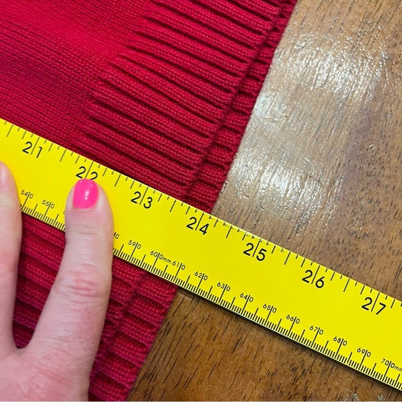 Lauren Ralph Lauren red embroidered emblem sweater crew neck 100% cotton size M - Picture 4 of 6